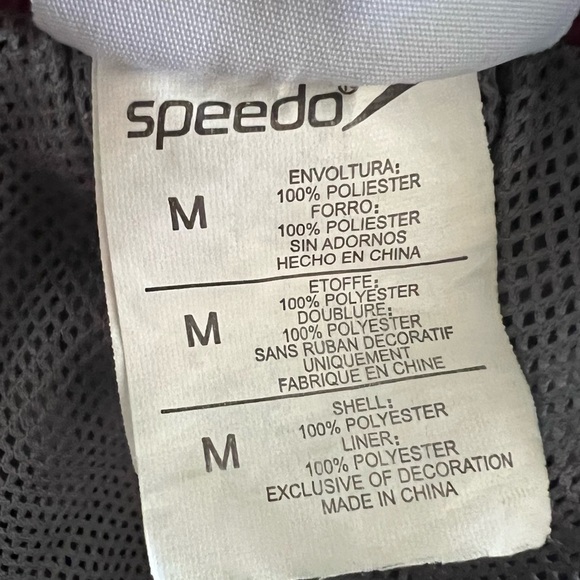 Speedo Gray Red Blue Swim Shorts Medium - Picture 9 of 10